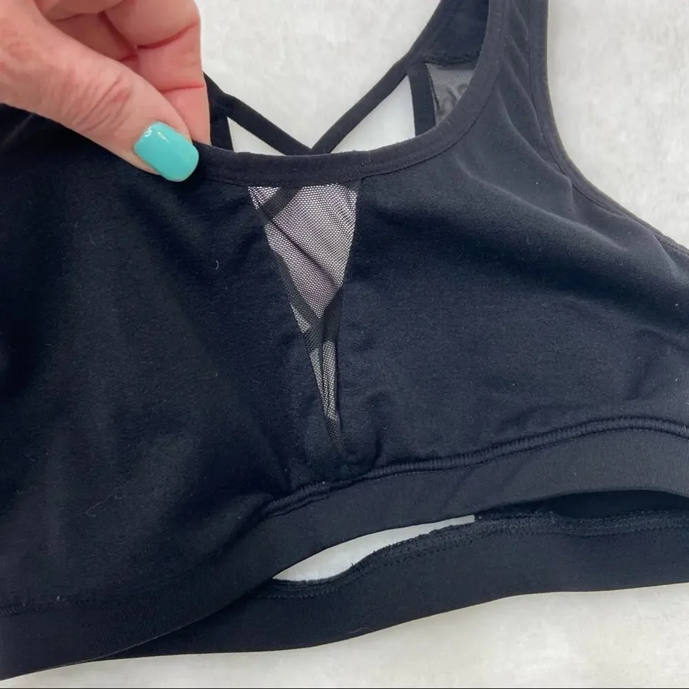 BKE Criss Cross Sports Bra Small Black